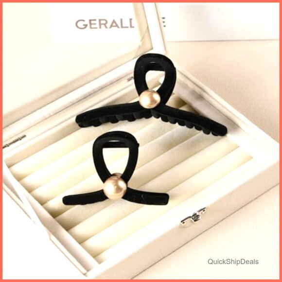 Luxury velvet small hair claw clips for thin hair, 8cm length main image 7